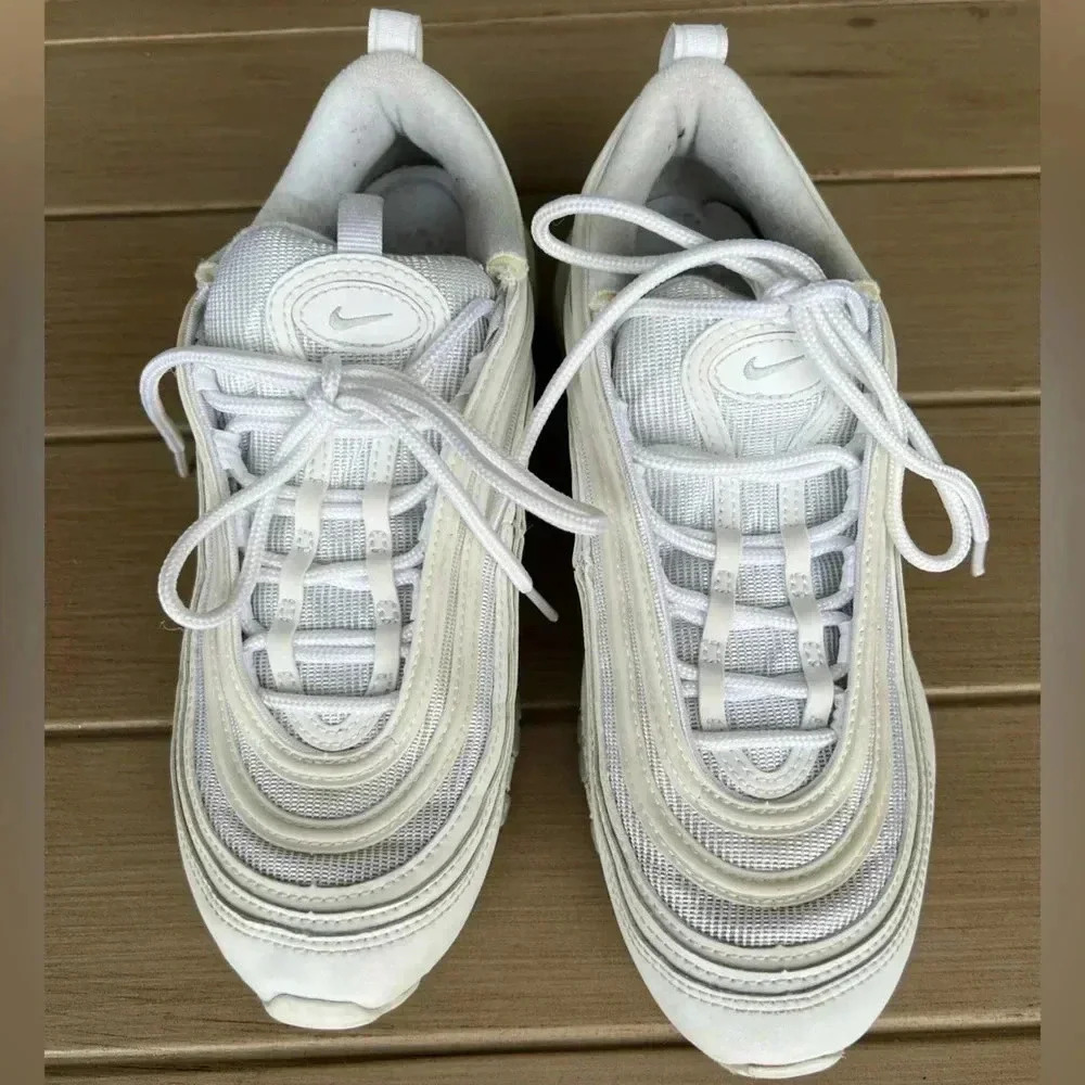 Nike White Mesh Athletic Shoes